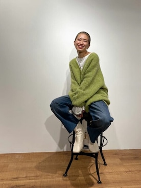 「Ungrid（アングリッド）のアイテム（カーディガン/ボレロ）」を使った、Ungrid STAFFさん（レディース・155cm）の秋コーディネート