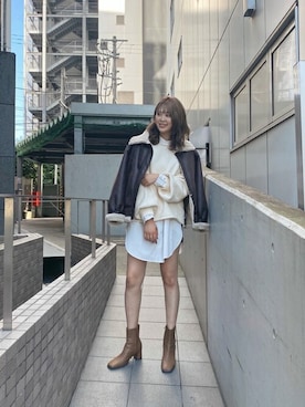 「Ungrid（アングリッド）のアイテム（ブルゾン）」を使った、Ungrid STAFFさん（レディース・168cm）の秋コーディネート