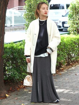 「Ungrid（アングリッド）のアイテム（ブルゾン）」を使った、Ungrid STAFFさん（レディース・155cm）の秋コーディネート