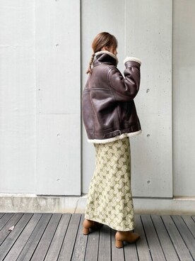 「Ungrid（アングリッド）のアイテム（ブルゾン）」を使った、Ungrid STAFFさん（レディース・163cm）の秋コーディネート