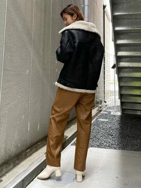 「Ungrid（アングリッド）のアイテム（ブルゾン）」を使った、Ungrid STAFFさん（レディース・158cm）の秋コーディネート