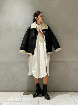 「Ungrid（アングリッド）のアイテム（ブルゾン）」を使った、Ungrid STAFFさん（レディース・158cm）の秋コーディネート