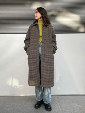 「Ungrid（アングリッド）のアイテム（ステンカラーコート）」を使った、Ungrid STAFFさん（レディース・164cm）の秋コーディネート