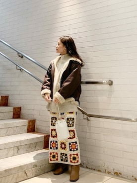 「Ungrid（アングリッド）のアイテム（ブルゾン）」を使った、Ungrid STAFFさん（レディース・152cm）の秋コーディネート