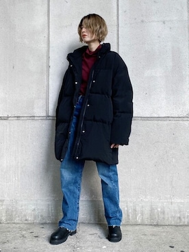 「Ungrid（アングリッド）のアイテム（ダウンジャケット/コート）」を使った、Ungrid STAFFさん（レディース・160cm）の秋コーディネート