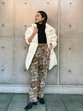 「Ungrid（アングリッド）のアイテム（ダウンジャケット/コート）」を使った、Ungrid STAFFさん（レディース・155cm）の秋コーディネート
