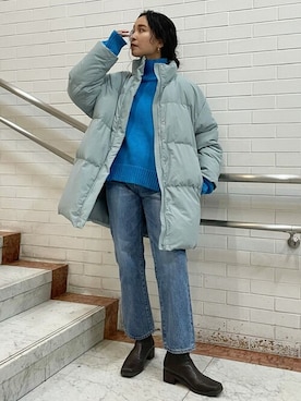 「Ungrid（アングリッド）のアイテム（ダウンジャケット/コート）」を使った、Ungrid STAFFさん（レディース・160cm）の秋コーディネート