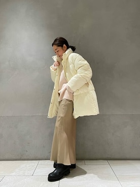 「Ungrid（アングリッド）のアイテム（ダウンジャケット/コート）」を使った、Ungrid STAFFさん（レディース・160cm）の秋コーディネート