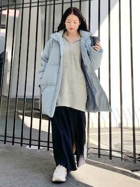 「Ungrid（アングリッド）のアイテム（ダウンジャケット/コート）」を使った、Ungrid STAFFさん（レディース・152cm）の秋コーディネート