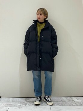 「Ungrid（アングリッド）のアイテム（ダウンジャケット/コート）」を使った、Ungrid STAFFさん（レディース・151cm）の秋コーディネート