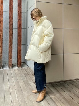 「Ungrid（アングリッド）のアイテム（ダウンジャケット/コート）」を使った、Ungrid STAFFさん（レディース・160cm）の秋コーディネート