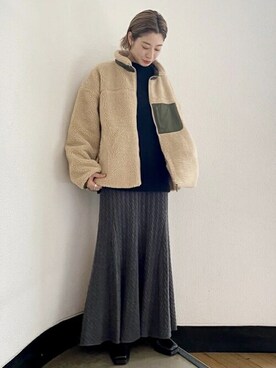 「Ungrid（アングリッド）のアイテム（ブルゾン）」を使った、Ungrid STAFFさん（レディース・160cm）の秋コーディネート