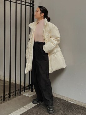 「Ungrid（アングリッド）のアイテム（ダウンジャケット/コート）」を使った、Ungrid STAFFさん（レディース・160cm）の冬コーディネート