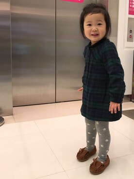 「MUJIのアイテム（ワンピース、グリーン系）」を使った、juliusbabyさん（レディース）の冬コーディネート