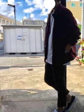 「GU（ジーユー）の（GU）スキニーフィットジーンズ（MEN ⁄ ジーンズ）」を使った、もっち＜相互＞さん（メンズ・168cm）の秋コーディネート