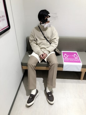 「新年一発目」｜「アイテム（スリッポン）」を使った、ざわおさん（メンズ・168cm）の冬コーディネート