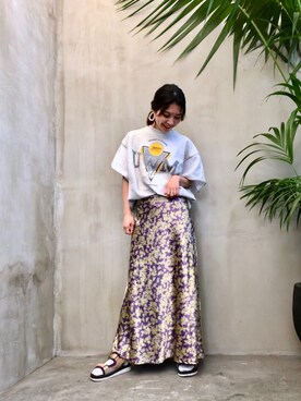 「PUBLUX（パブリュクス）のアイテム（スカート）」を使った、MIYUさん（レディース・160cm）の夏コーディネート