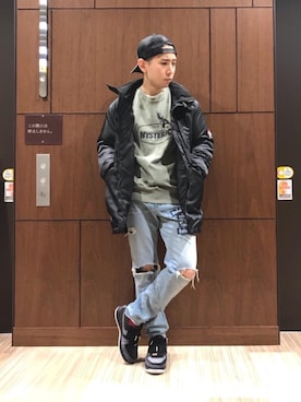 「HYSTERIC GLAMOUR（ヒステリックグラマー）のアイテム（マウンテンパーカー）」を使った、kokoheiさん（メンズ・170cm）の冬コーディネート