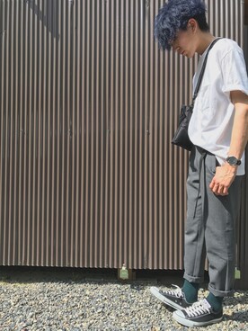 「くつした」｜「アイテム（アナログ腕時計）」を使った、Sさん（メンズ・175cm）の春コーディネート