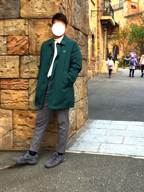 Ryuhei｜LACOSTEのステンカラーコートを使ったコーディネート - WEAR