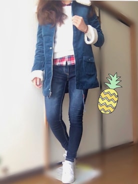 「O'NEILL（オニール）のアイテム（ジャケット/アウター）」を使った、 🌼 𝕞 𝕚 𝕟 𝕒 🌼さん（レディース・163cm）の冬コーディネート