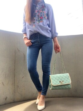 「VENCE（ヴァンス）のアイテム（パンツ）」を使った、 🌼 𝕞 𝕚 𝕟 𝕒 🌼さん（レディース・163cm）の春コーディネート