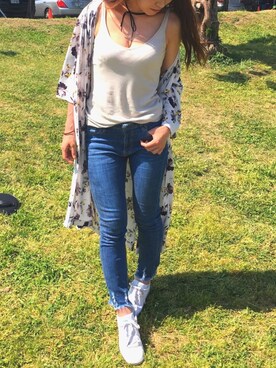 「アイテム（キャミソール、ベージュ系）」を使った、 🌼 𝕞 𝕚 𝕟 𝕒 🌼さん（レディース・163cm）の春コーディネート