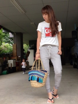 「VANS（バンズ）のアイテム（ビーチサンダル）」を使った、 🌼 𝕞 𝕚 𝕟 𝕒 🌼さん（レディース・163cm）の夏コーディネート