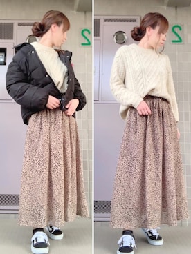 「SpRay（スプレイ）のアイテム（ダウンジャケット/コート）」を使った、 🌼 𝕞 𝕚 𝕟 𝕒 🌼さん（レディース・163cm）の冬コーディネート