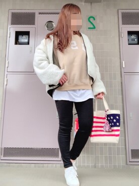 「USA」｜「アイテム（ジャケット/アウター）」を使った、 🌼 𝕞 𝕚 𝕟 𝕒 🌼さん（レディース・163cm）の春コーディネート