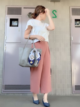 「MERCURYDUO（マーキュリーデュオ）のアイテム（トートバッグ）」を使った、 🌼 𝕞 𝕚 𝕟 𝕒 🌼さん（レディース・163cm）の秋コーディネート