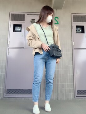 「ピスタチオ」｜「アイテム（マウンテンパーカー）」を使った、 🌼 𝕞 𝕚 𝕟 𝕒 🌼さん（レディース・163cm）の春コーディネート