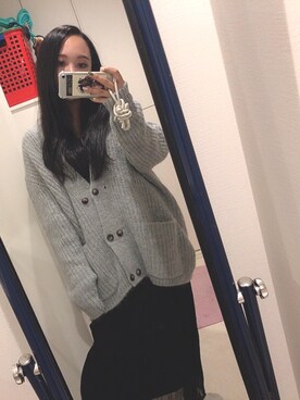 「ZARA（ザラ）のアイテム（カーディガン/ボレロ、グレー系）」を使った、ℳёguさん（レディース・145cm）の秋コーディネート