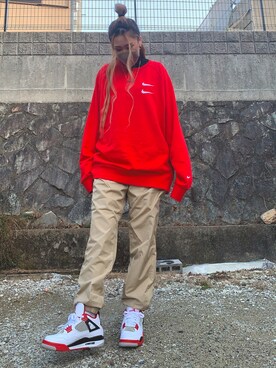 Nike ナイキ の ナイキ スポーツウェア スウッシュ ユニセックス フレンチ テリー クルースウェット トレーナー Nike スウェット Wear