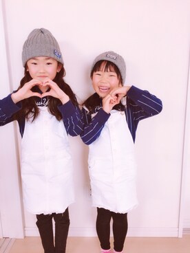 「Right-on（ライトオン）のアイテム（パーカー）」を使った、m❤︎yさん（キッズ・110cm）の冬コーディネート