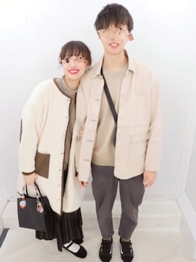 「Design Tshirts Store graniph（デザイン　ティーシャツ　ストア　グラニフ）のアイテム（ジャケット/アウター）」を使った、アサイーさん（レディース・163cm）の冬コーディネート