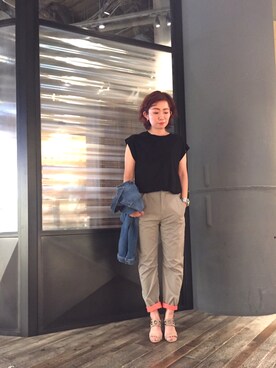 「デニムから始まったライフスタイルブランド」｜「アイテム（デニムジャケット）」を使った、YuRiさん（レディース・155cm）の夏コーディネート