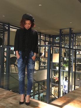 「デニムから始まったライフスタイルブランド」｜「アイテム（パンプス）」を使った、YuRiさん（レディース・155cm）の夏コーディネート
