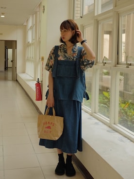 「KEEN（キーン）のアイテム（その他シューズ、ブラック系）」を使った、ホリーさん（レディース・161cm）の秋コーディネート