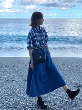 「17kg（イチナナキログラム）のアイテム（バッグ）」を使った、ホリーさん（レディース・161cm）の夏コーディネート