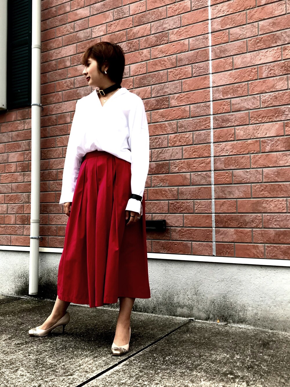 「秋のコーデ、オトナカジュアル、シンプル、今日のコーデ、autumn、シャツスタイル」｜「UNIQLOのアイテム（シャツ/ブラウス、ホワイト系）」を使った、shionさん（レディース・160cm）の秋コーディネートの1枚目の写真