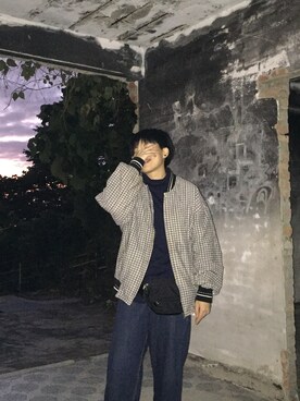 「YSL（ワイエスエル）のアイテム（ジャケット/アウター）」を使った、wishさん（レディース・160cm）の冬コーディネート