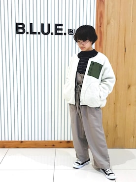「Samansa Mos2 blue（サマンサモスモスブルー）のアイテム（オールインワン・サロペット）」を使った、ゆきさん（レディース・148cm）の秋コーディネート