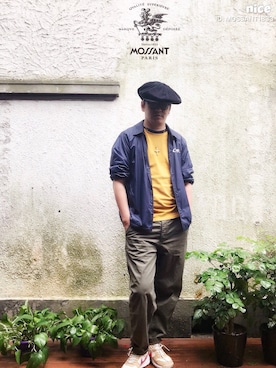 「TOPMAN（トップマン）のアイテム（チノパンツ）」を使った、MOSSANT1833さん（メンズ・183cm）の春コーディネート