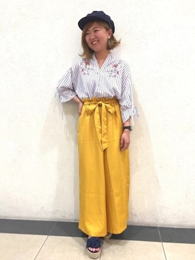 「AS KNOW AS PINKY（アズノゥアズピンキー）のアイテム（帽子）」を使った、NIINAさん（レディース・148cm）の夏コーディネート