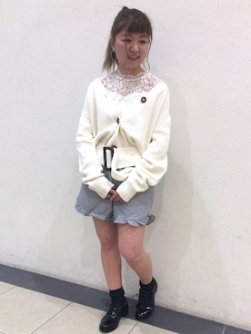 「AS KNOW AS PINKY（アズノゥアズピンキー）のアイテム（その他シューズ）」を使った、NIINAさん（レディース・148cm）の春コーディネート