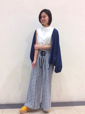 「AS KNOW AS PINKY（アズノゥアズピンキー）のアイテム（ブルゾン）」を使った、NIINAさん（レディース・148cm）の春コーディネート