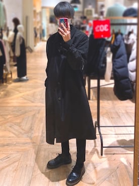 「UNIQLO（ユニクロ）のタートルネックT（長袖）（Tシャツ/カットソー）」を使った、うめ  相互さん（メンズ・178cm）の冬コーディネート