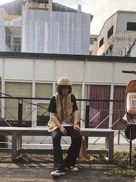 「lativ（ラティーヴ）のアイテム」を使った、洪辰瑜さん（レディース・157cm）の秋コーディネート