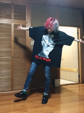 「JACKROSE（ジャックローズ）のハイパーストレッチスタンダード加工デニム（デニムパンツ）」を使った、みっきーさん（メンズ・166cm）の夏コーディネート